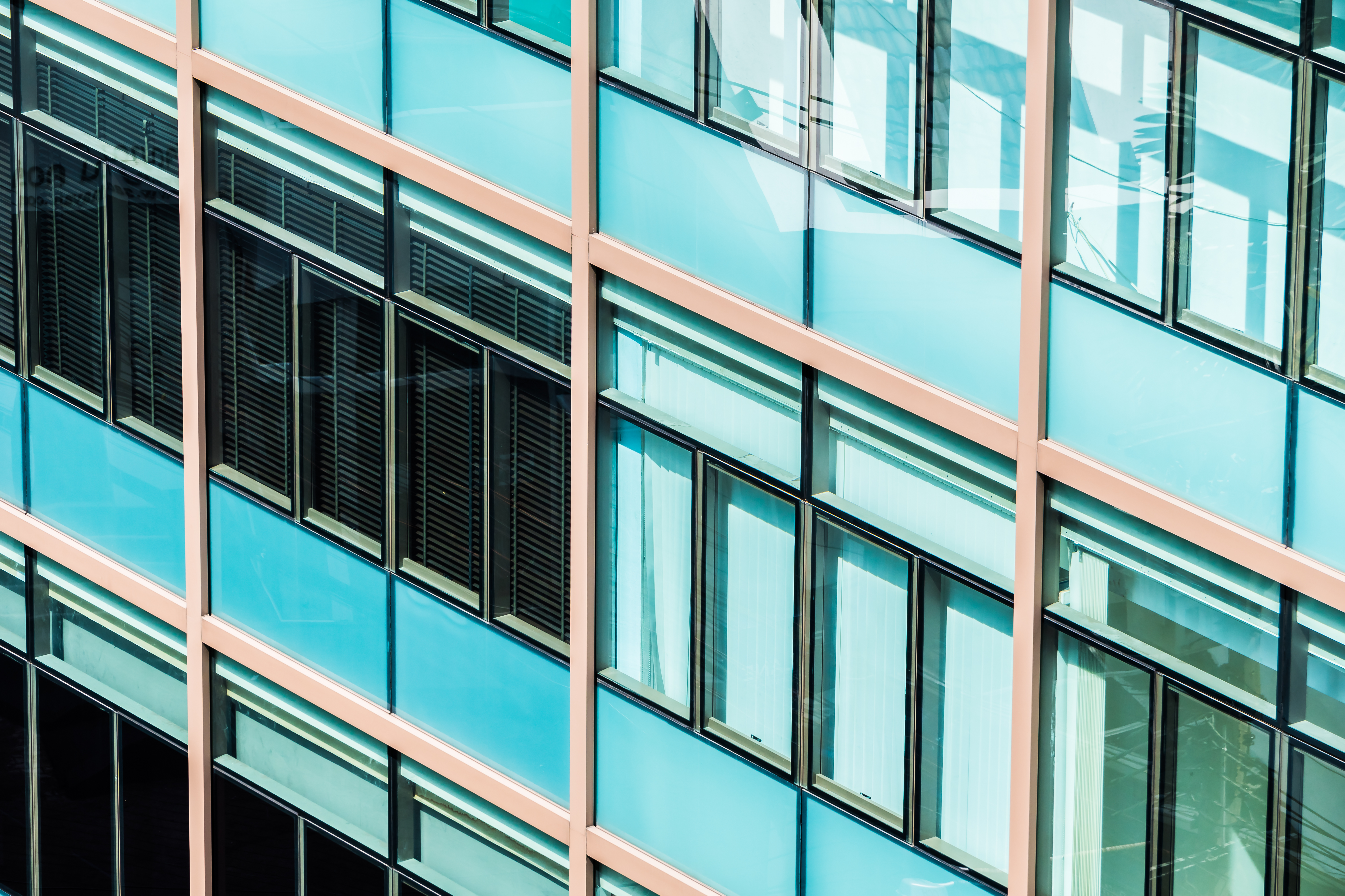 windows with blue cristal | Aluminium & Glass Project UAE